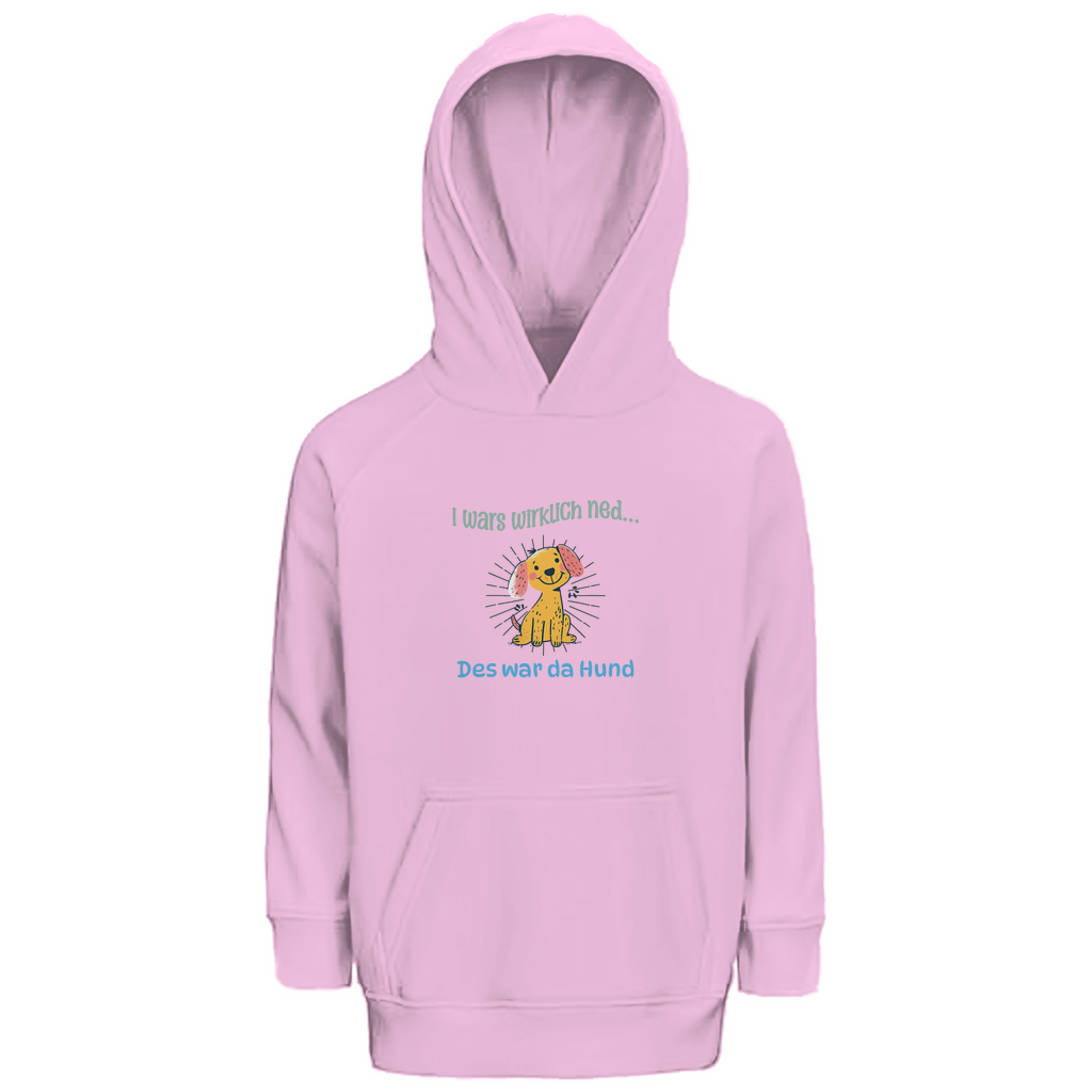 Bayerischer Kinder Premium Bio Hoodie I wars wirklich ned, des war da Hund - grün - Grantler Gwand