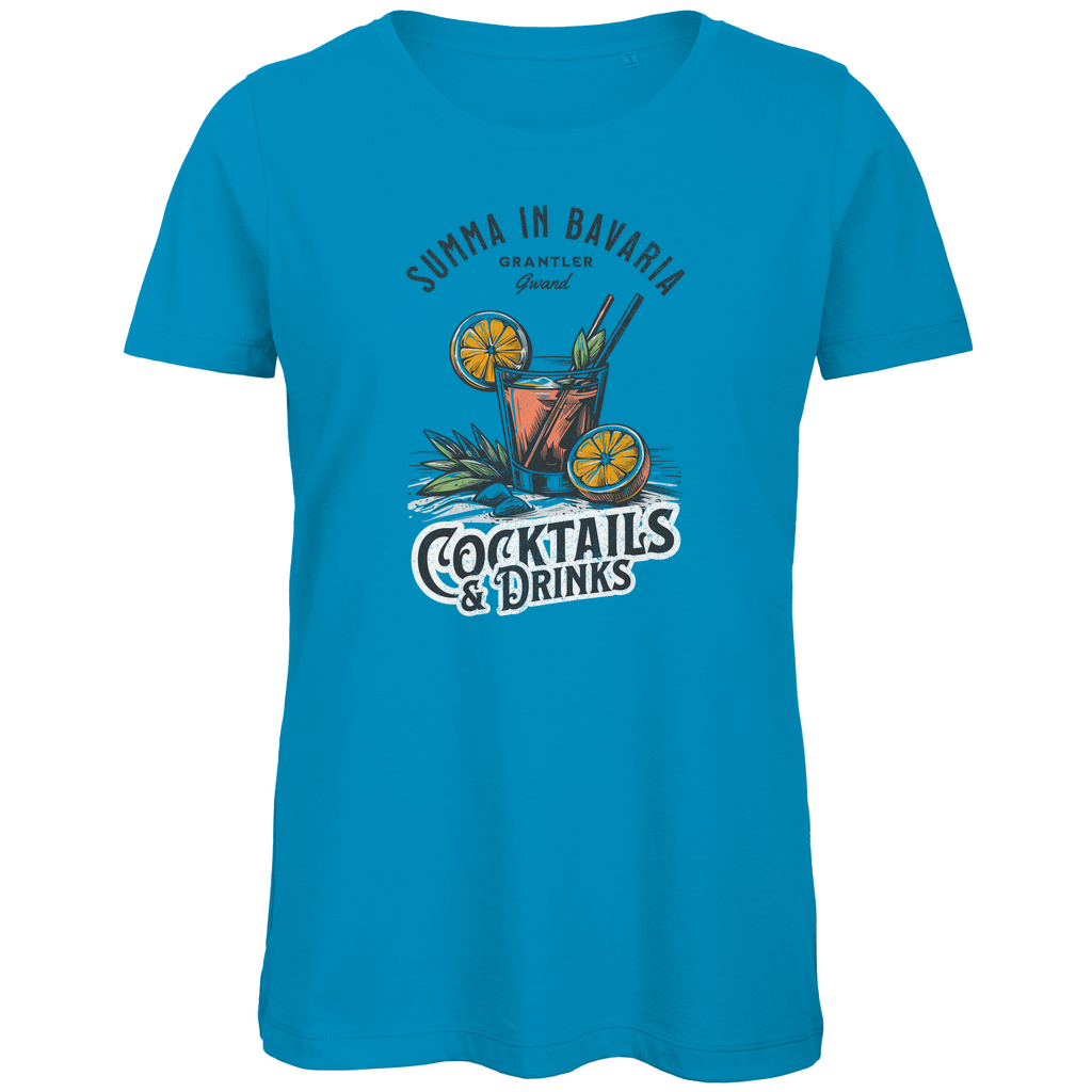 Bayerisches Damen Premium Bio T-Shirt Summa in Bavaria - Cocktail & Drinks - Grantler Gwand