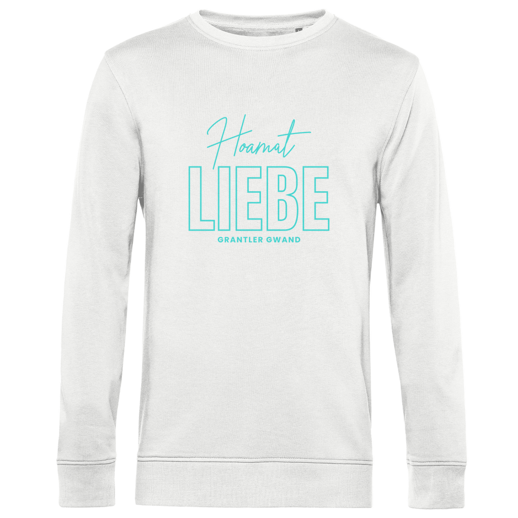 Herren Premium Bio Sweatshirt Hoamat Liebe - Mint