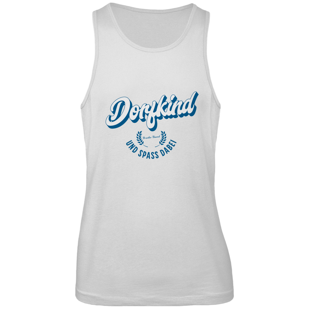 Bayerisches Herren Premium Tank Top Dorfkind und Spaß dabei - blau - Grantler Gwand