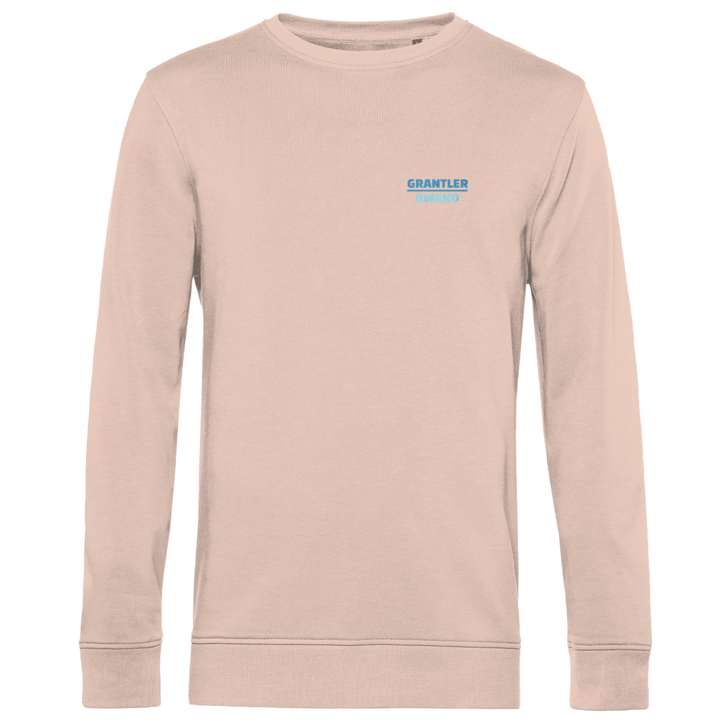 Bayerisches Herren Premium Bio Sweatshirt Scheiss da nix, dann feid da nix - blau - Front und Backprint - Grantler Gwand