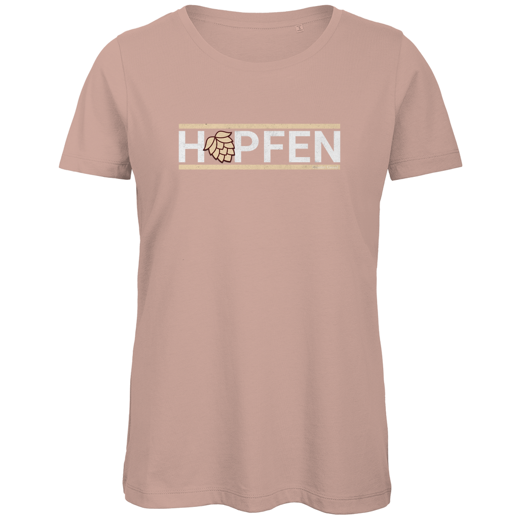 Bayerisches Damen Premium Bio T-Shirt Hopfen - gold - Grantler Gwand
