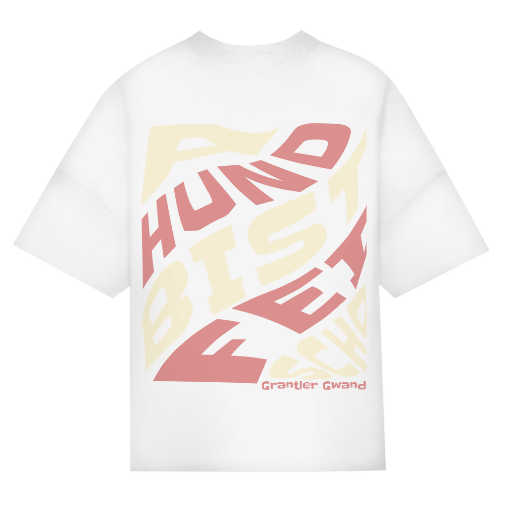 Bayerisches Oversize T-Shirt Männer - A Hund bist fei scho - rot/beige - Grantler Gwand
