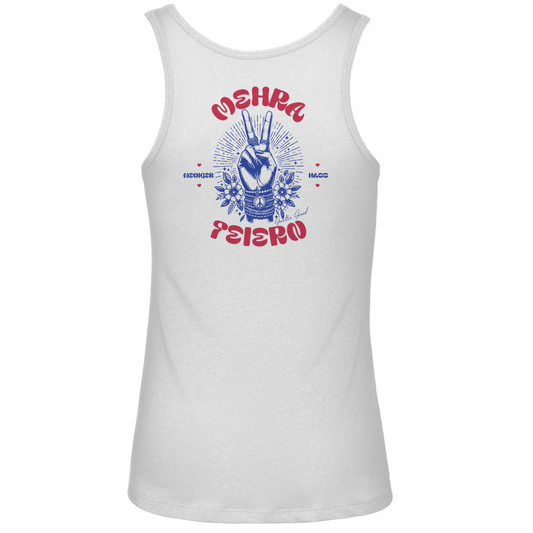 Bayerisches Damen Premium Organic Tank Top Weniger Hass, Mehra Feiern - Rot/Blau - Grantler Gwand - Rückendruck