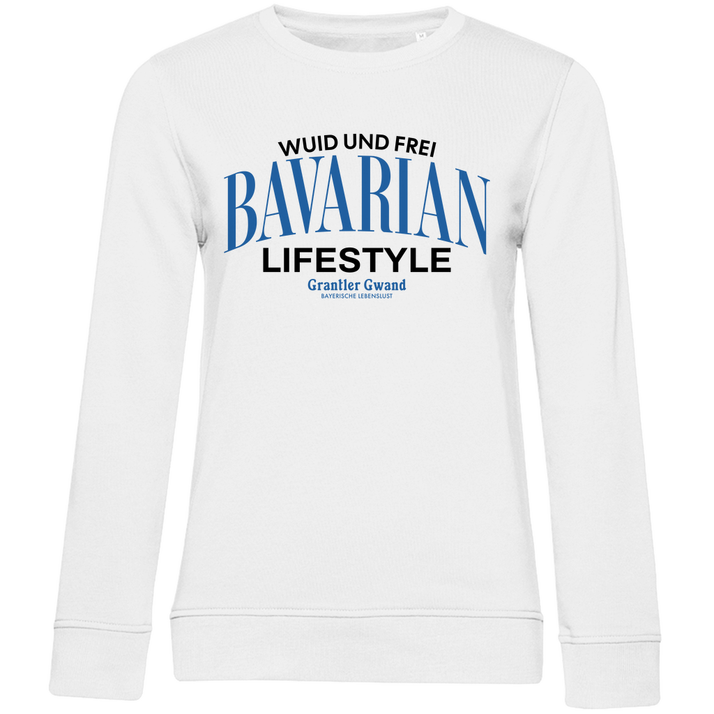 Bayerisches Damen Premium Bio Sweatshirt Bavarian Lifestyle - schwarz - Grantler Gwand