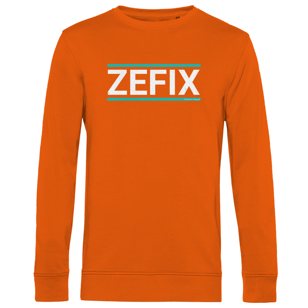 Herren Premium Bio Sweatshirt Zefix - grün/weiß