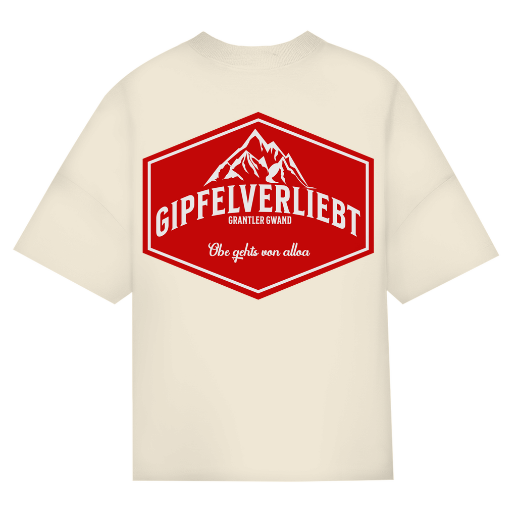 Bayerisches Oversize T-Shirt Unisex - Gipfelverliebt Wappen- rot - Grantler Gwand