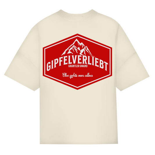 Bayerisches Oversize T-Shirt Unisex - Gipfelverliebt Wappen- rot - Grantler Gwand