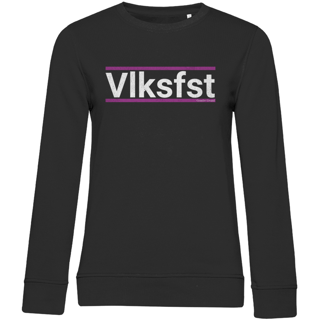 Damen Premium Bio Sweatshirt Vlksfst - lila/weiß