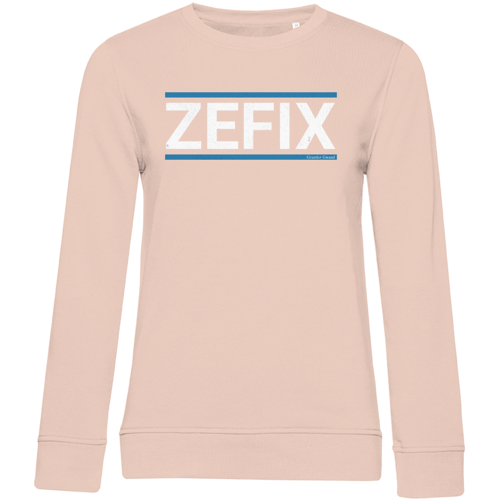 Damen Premium Bio Sweatshirt Zefix - blau/weiß