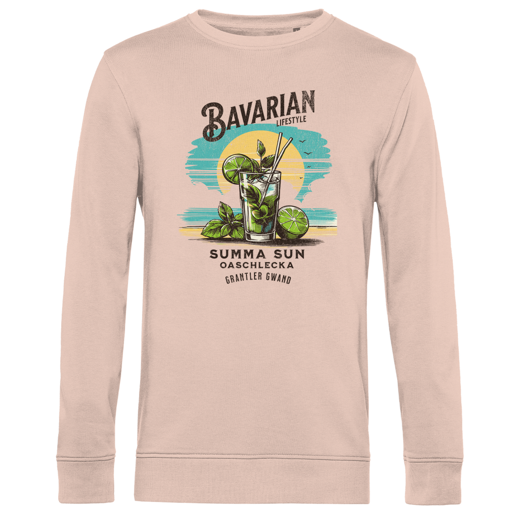 Bayerisches Herren Premium Bio Sweatshirt Bavarian Lifestyle - Summa, Sun, Oaschlecka - Grantler Gwand