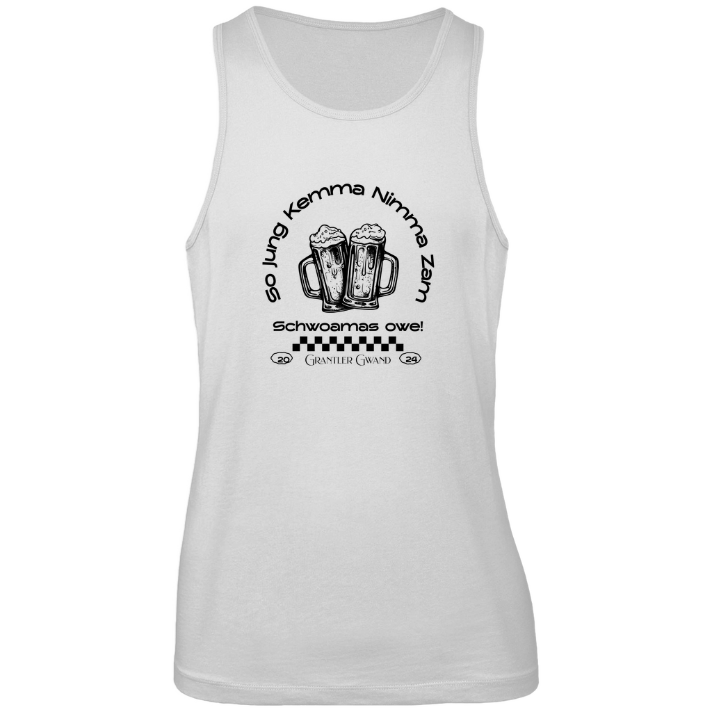 Bayerisches Herren Premium Tank Top So jung kemma nimma zam, schwoamas owe - schwarz - Grantler Gwand