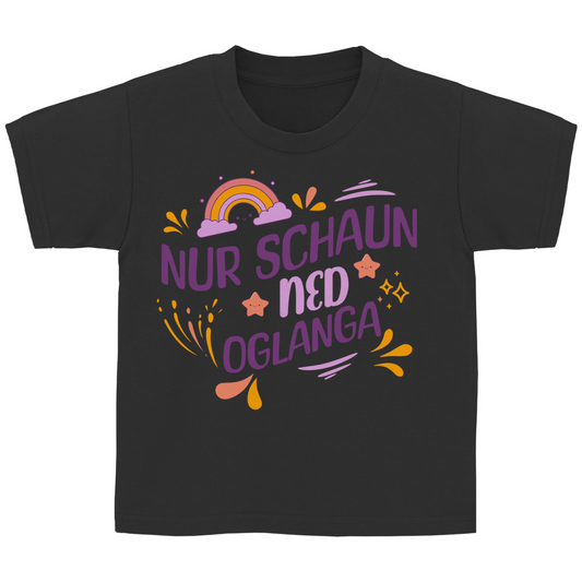 Bayerisches Kinder T-Shirt - Nur schaun, ned oglanga - Grantler Gwand