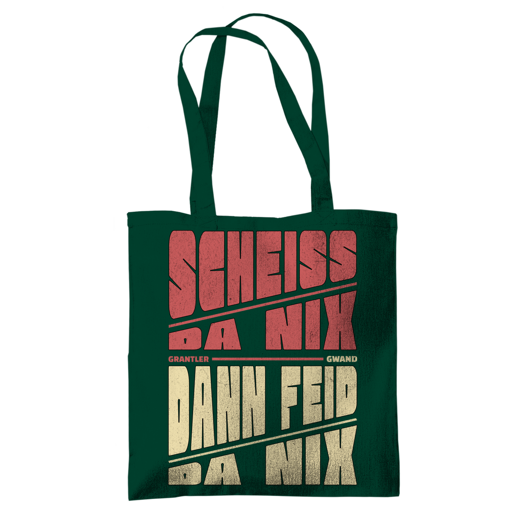 Bayerische Tragetasche - Scheiss da nix, dann feid da nix - rot/beige - Grantler Gwand