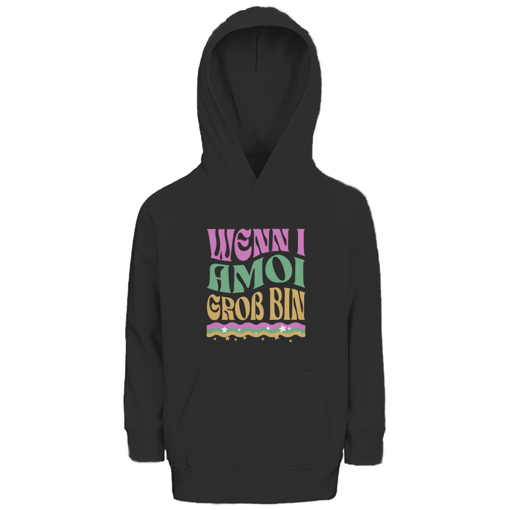 Bayerischer Kinder Premium Bio Hoodie Wenn I amoi Groß bin - Grantler Gwand