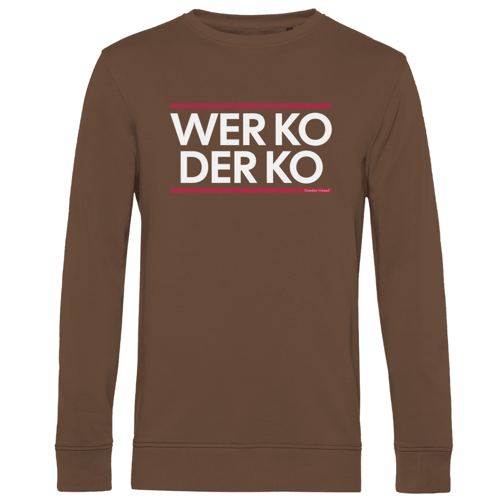 Herren Premium Bio Sweatshirt wer ko der ko - rot/weiß