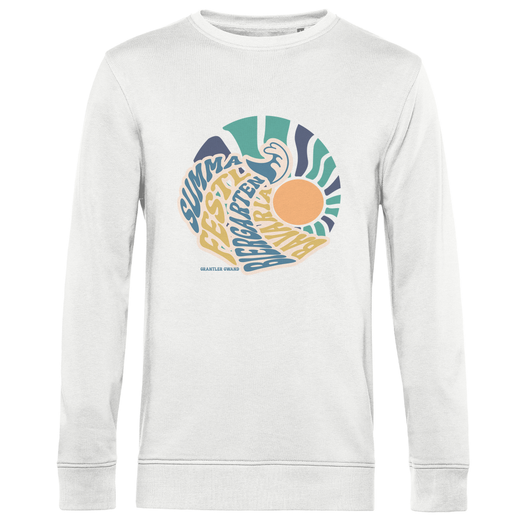 Herren Premium Bio Sweatshirt Summa, Festl, Biergarten, Bavaria - blau/gold