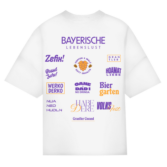 Bayerisches Oversize T-Shirt Unisex - Bayerische Lebenslust - Spruchshirt - Grantler Gwand