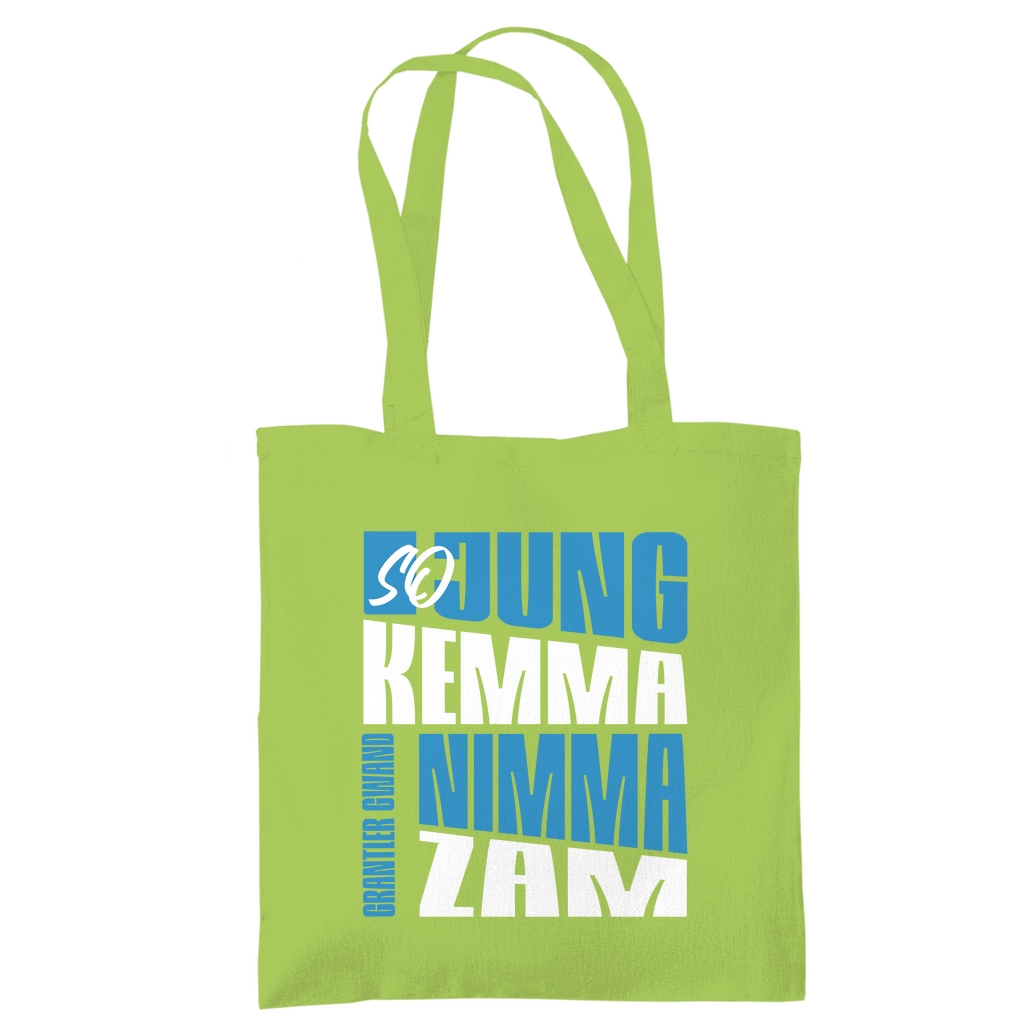 Bayerische Tragetasche - So jung kemma nimma zam - blau/weiß - Grantler Gwand