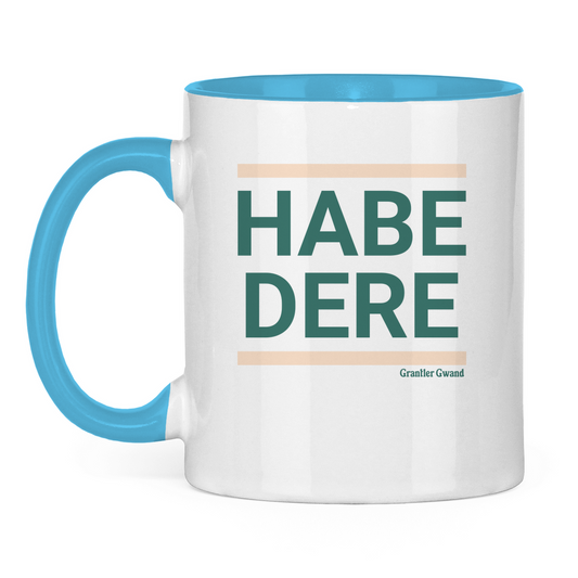 Bayerische Tasse zweifarbig Habe dere - grün/beige - Grantler Gwand