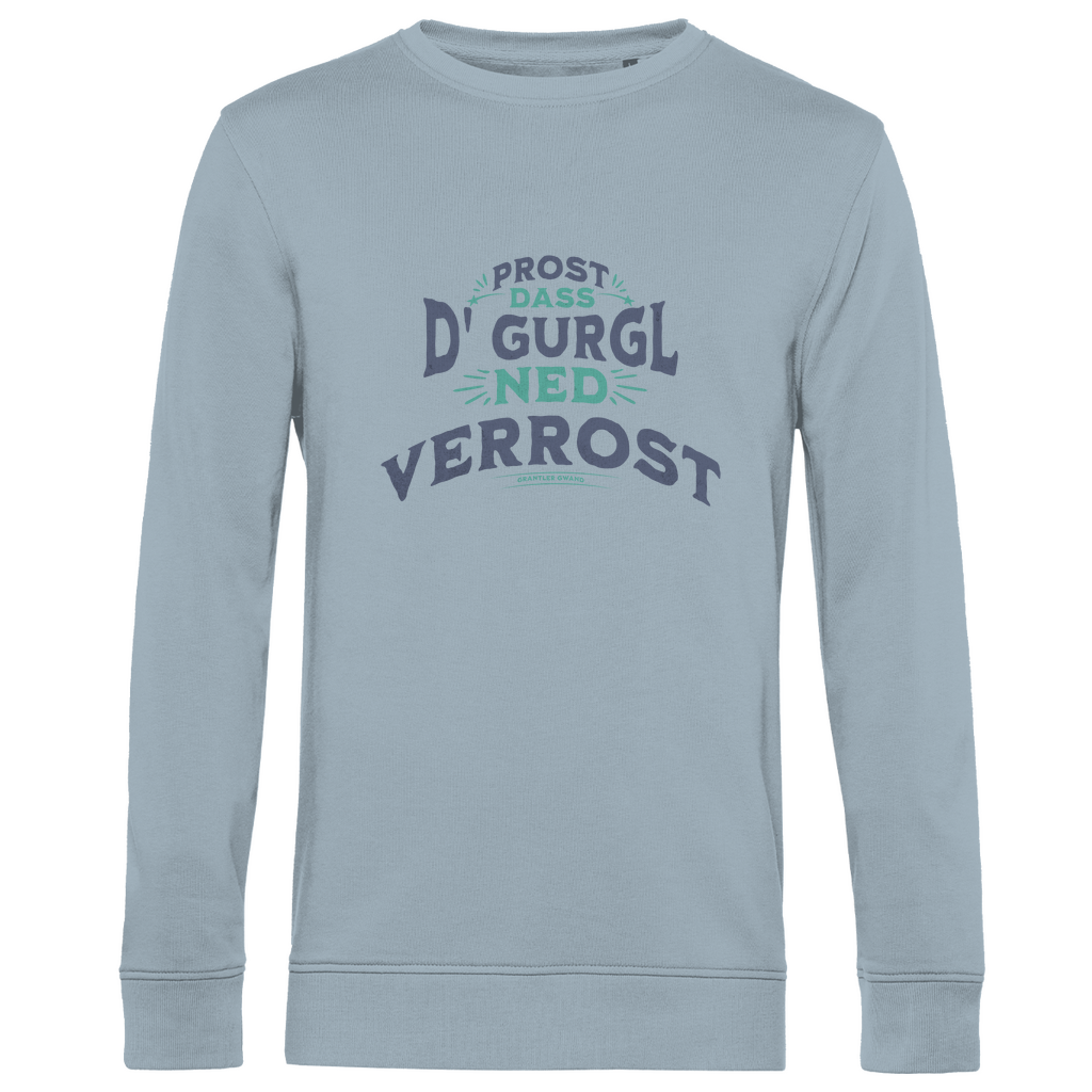 Herren Premium Bio Sweatshirt Prost, dass´d Gurgl ned verrost - grün