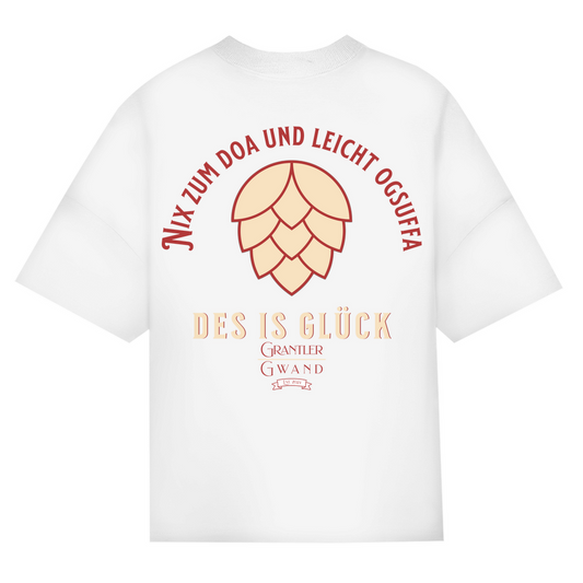 Bayerisches Oversize T-Shirt Unisex - Nix zum doa und leicht ogsuffa - rot/beige - Grantler Gwand
