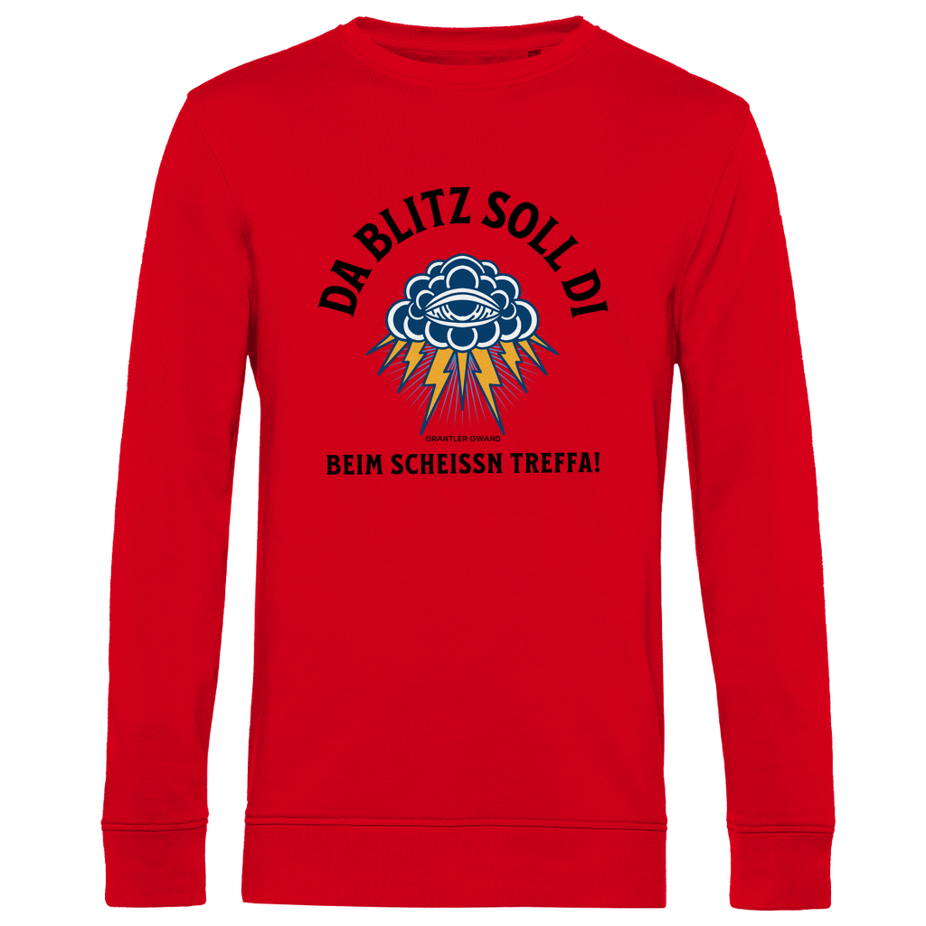 Herren Premium Bio Sweatshirt Da Blitz soll di beim scheissn treffa - schwarz