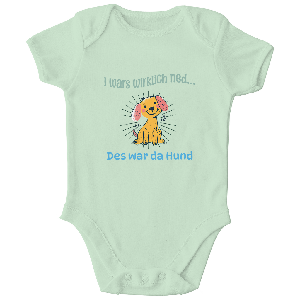 Bayerischer Bio Baby Body I wars wirklich ned, des war da Hund - grün -  Grantler Gwand