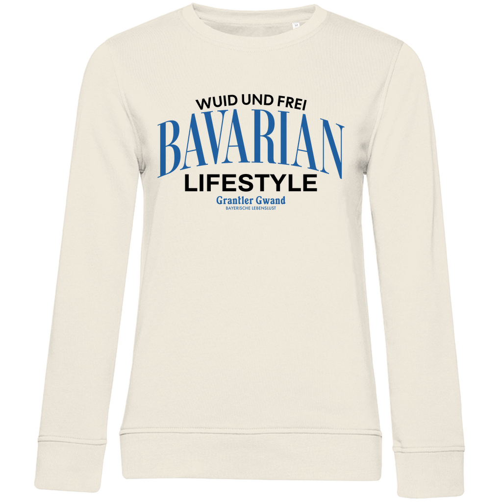 Bayerisches Damen Premium Bio Sweatshirt Bavarian Lifestyle - schwarz - Grantler Gwand