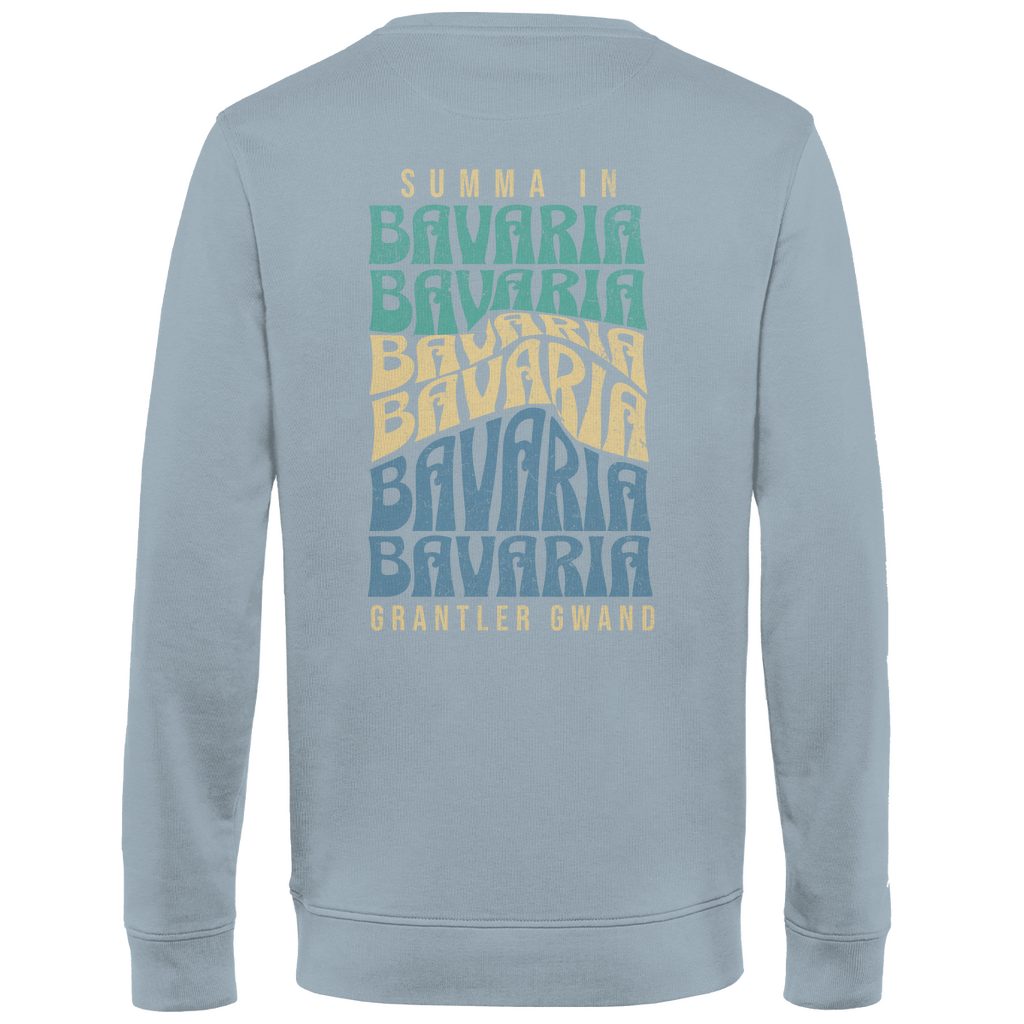 Herren Premium Bio Sweatshirt Summa in Bavaria - Grün/Gold/Blau BACKPRINT