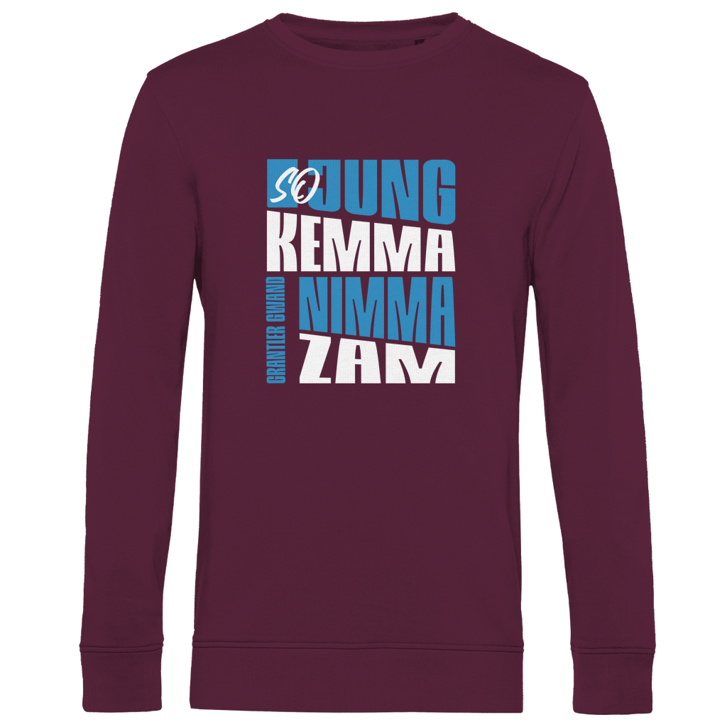 Herren Premium Bio Sweatshirt So jung kemma nimma zam - blau/weiß