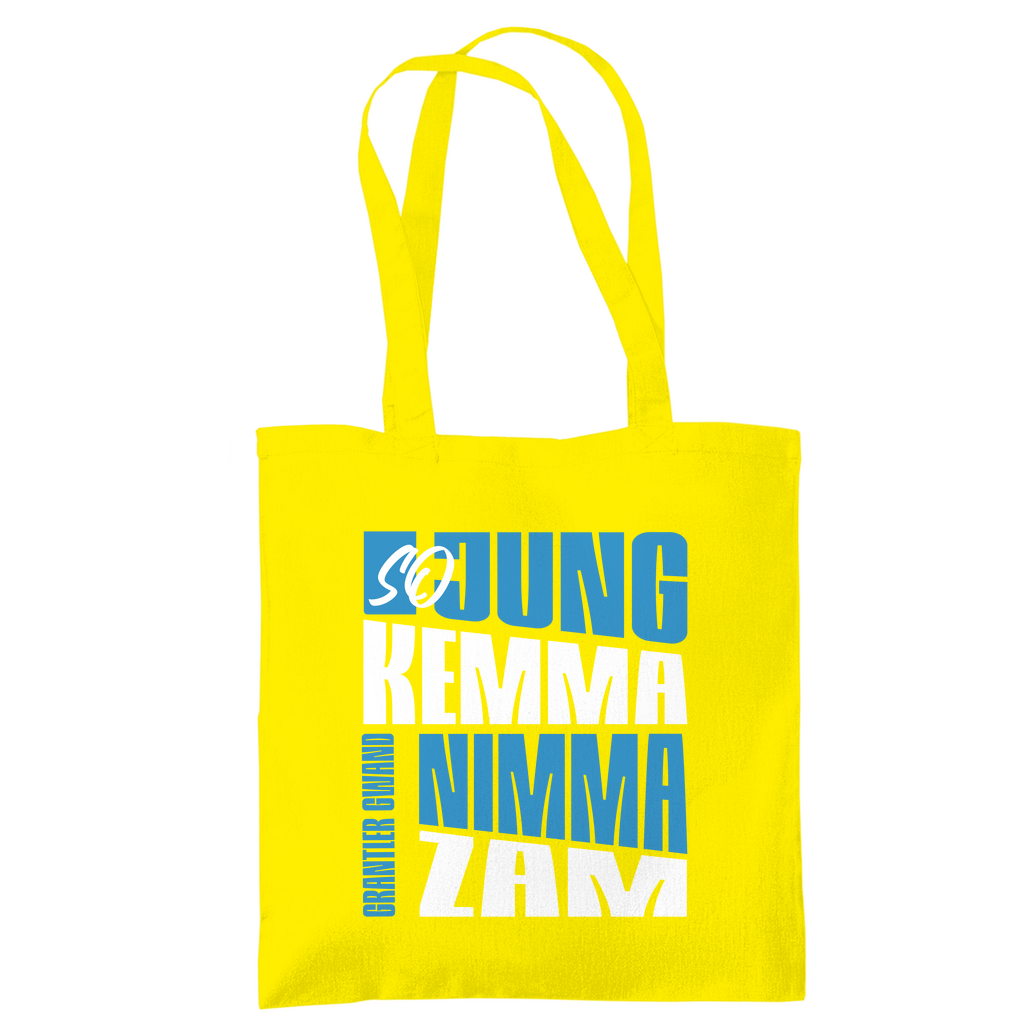 Bayerische Tragetasche - So jung kemma nimma zam - blau/weiß - Grantler Gwand