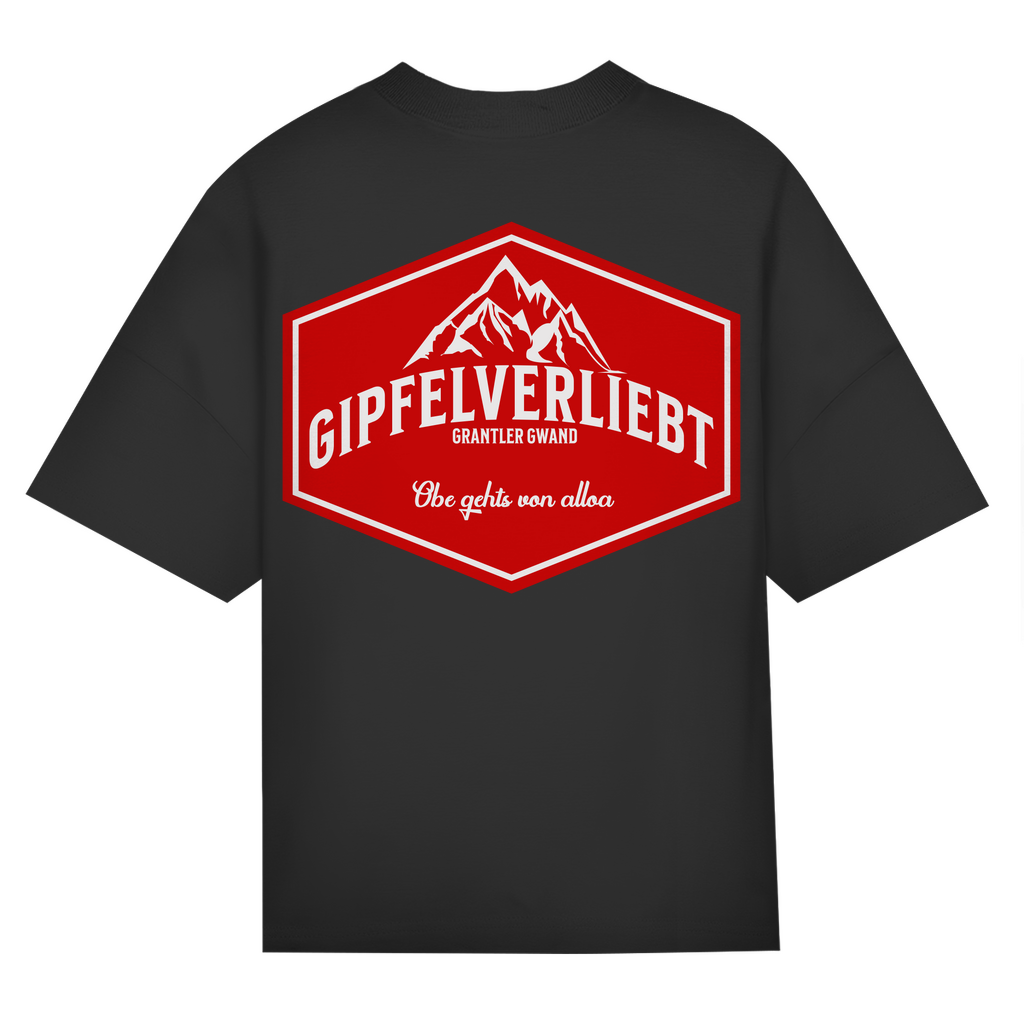 Bayerisches Oversize T-Shirt Unisex - Gipfelverliebt Wappen- rot - Grantler Gwand