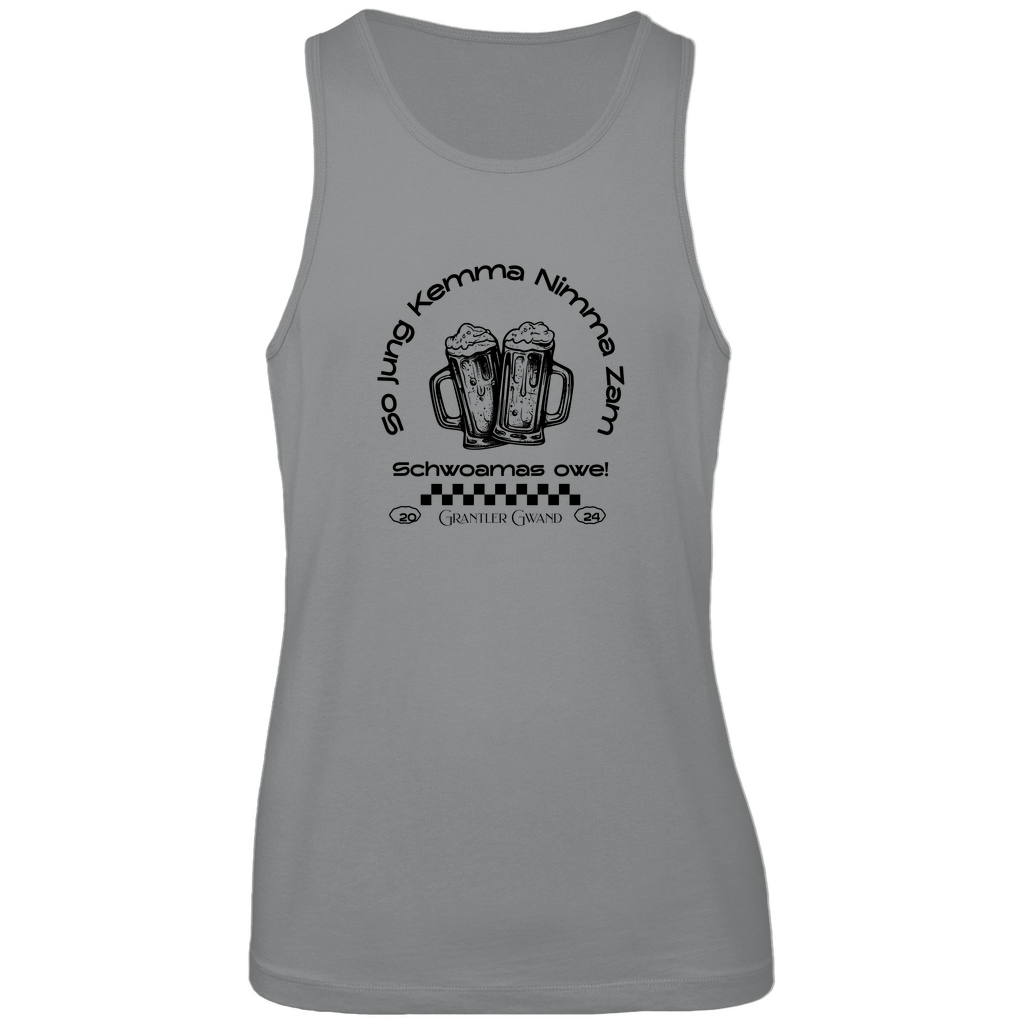 Bayerisches Herren Premium Tank Top So jung kemma nimma zam, schwoamas owe - schwarz - Grantler Gwand