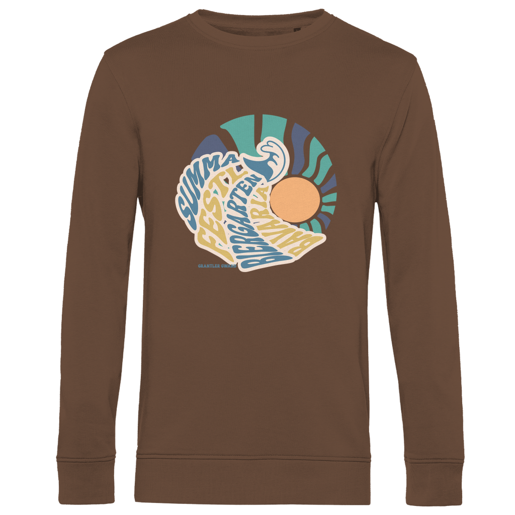 Herren Premium Bio Sweatshirt Summa, Festl, Biergarten, Bavaria - blau/gold
