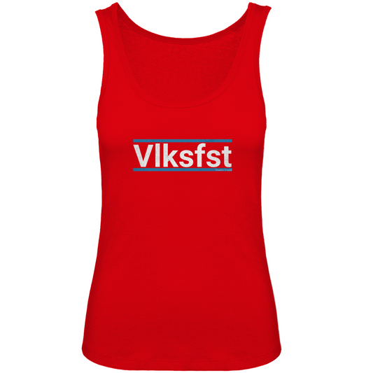 Bayerisches Damen Premium Organic Tank Top Vlksfst - blau/weiß - Grantler Gwand