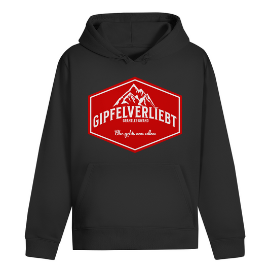 Bayerischer Hoodie Unisex - Gipfelverliebt Wappen- rot - Grantler Gwand