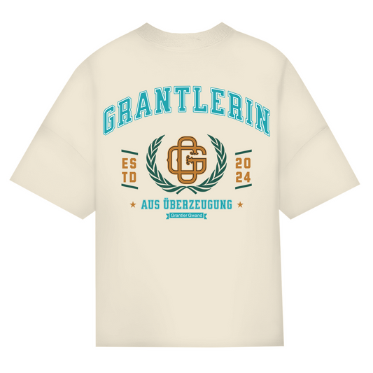 Bayerisches Oversize T-Shirt Frauen - Grantlerin aus Überzeugung - mint/gold - Grantler Gwand