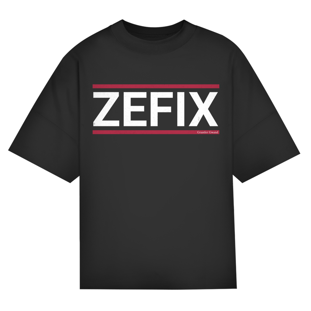 Bayerisches Oversize T-Shirt Unisex - Zefix - rot/weiß - Grantler Gwand