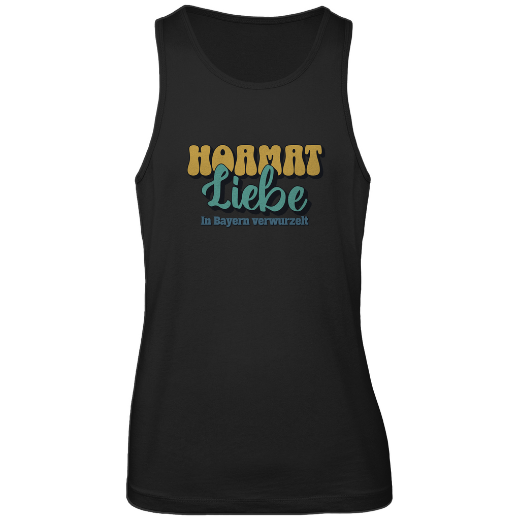 Bayerisches Herren Premium Tank Top Hoamat Liebe -gold/grün - Grantler Gwand
