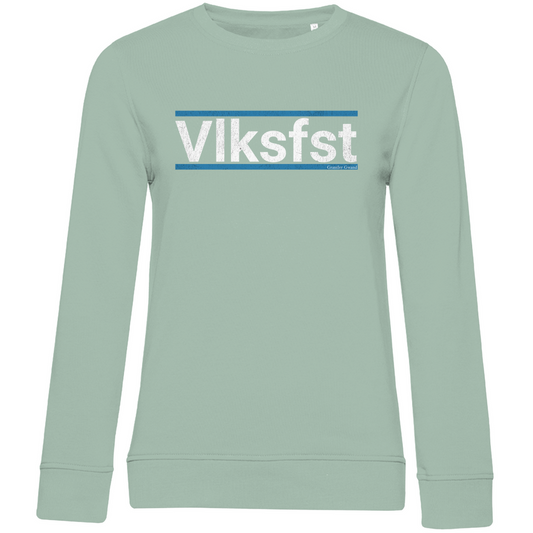 Damen Premium Bio Sweatshirt Vlksfst - blau/weiß