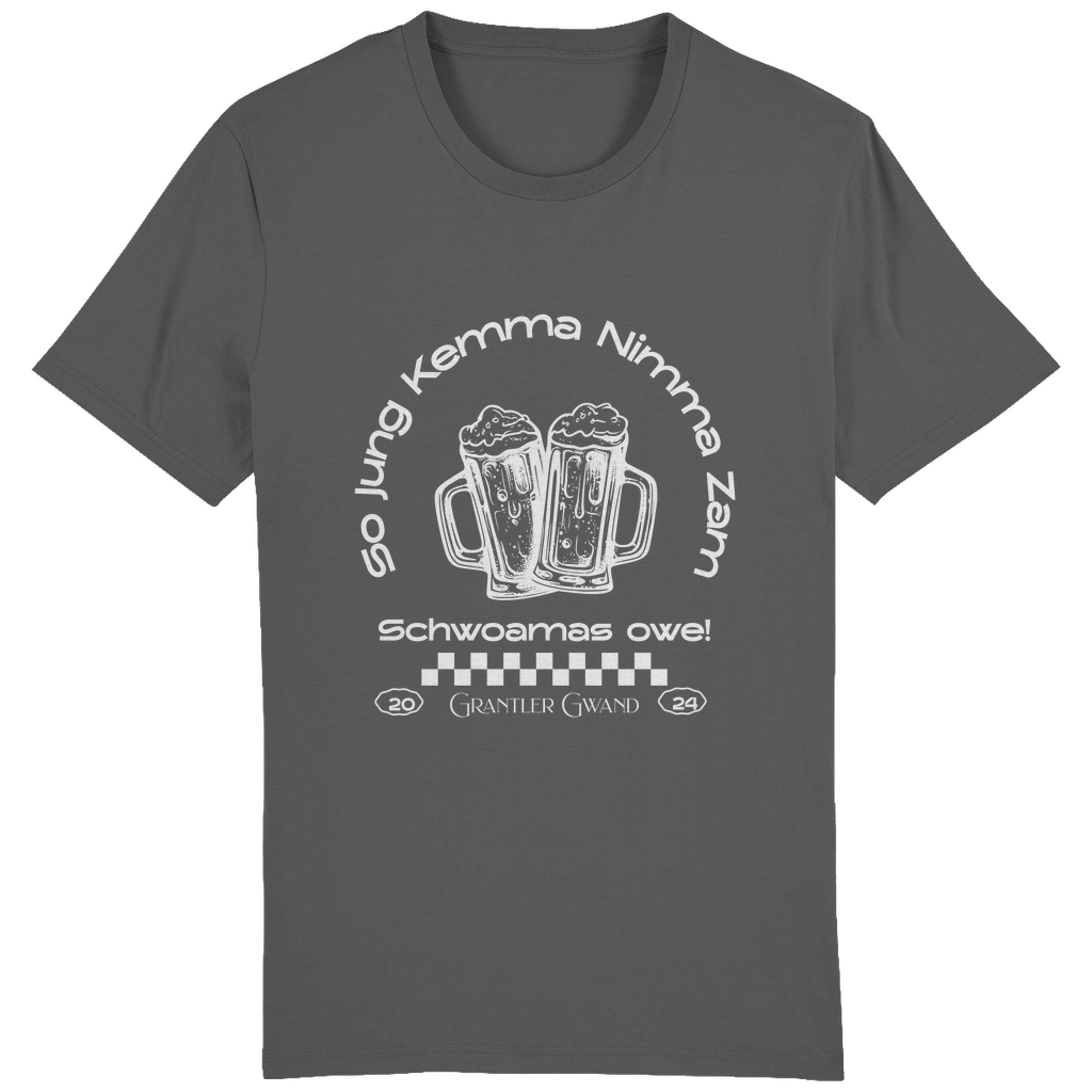 Bayerisches Herren T-Shirt So jung kemma nimma zam, schwoamas owe - weiß - Grantler Gwand