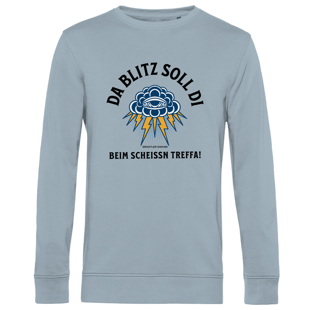 Herren Premium Bio Sweatshirt Da Blitz soll di beim scheissn treffa - schwarz
