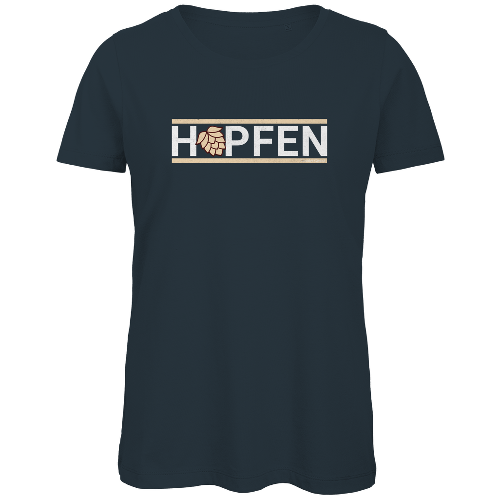 Bayerisches Damen Premium Bio T-Shirt Hopfen - gold - Grantler Gwand