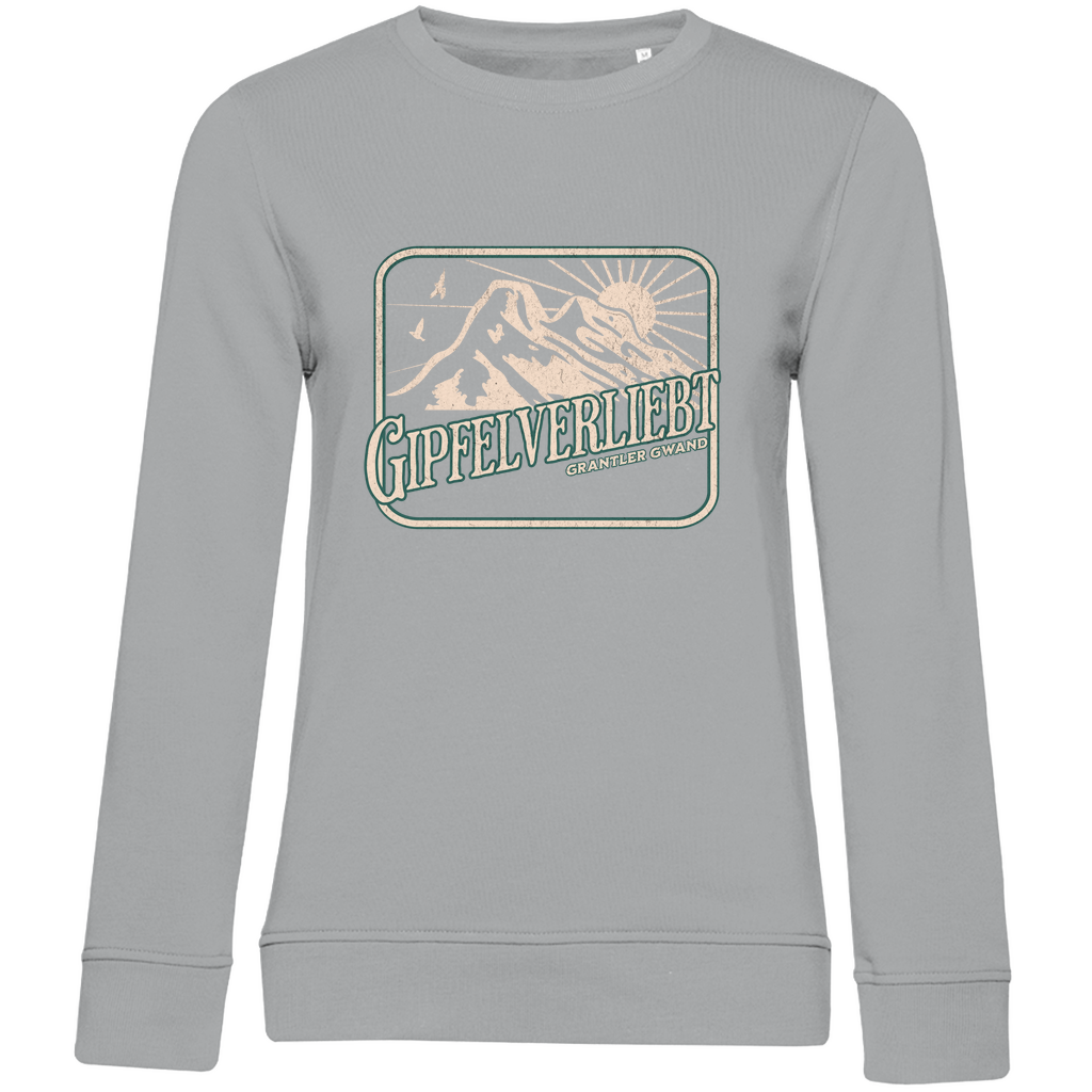 Damen Premium Bio Sweatshirt Gipfelverliebt - grün/gold