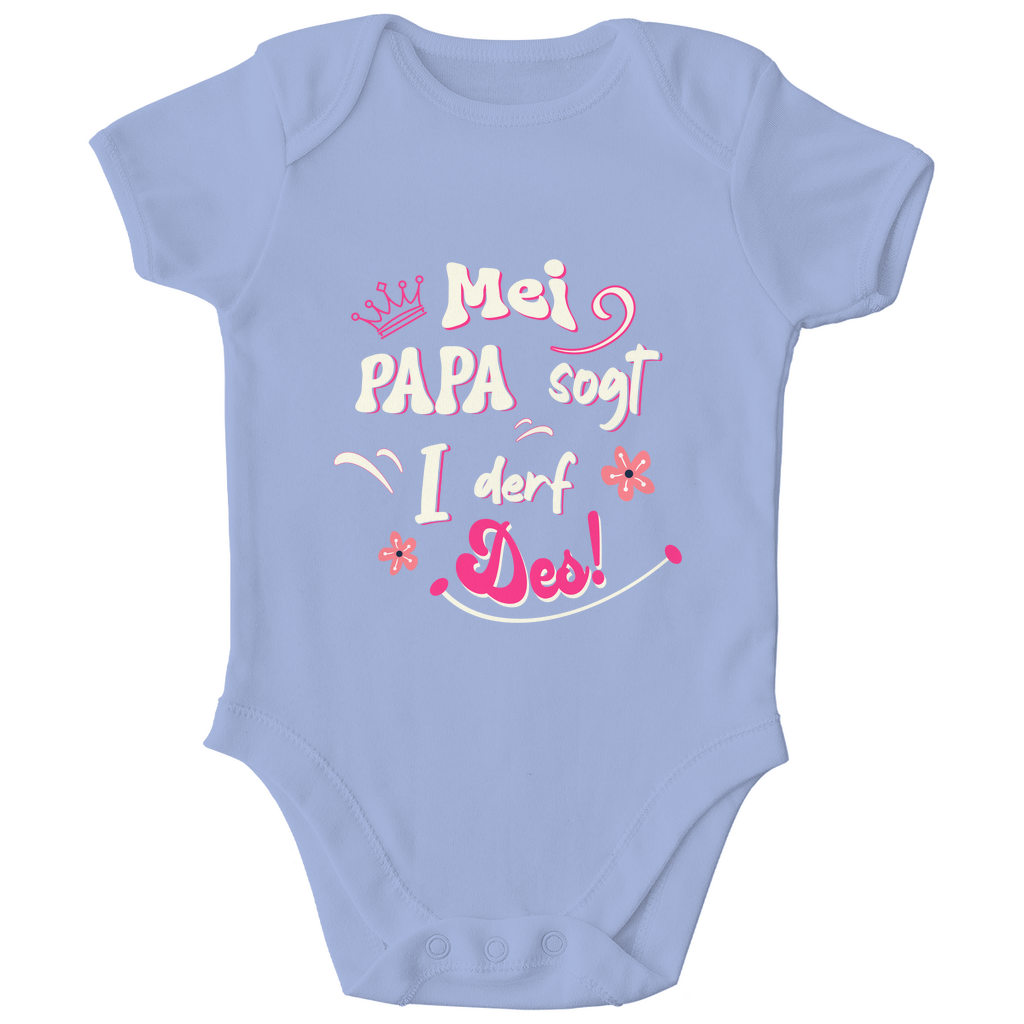 Bayerischer Baby Bio Body Mei Papa sogt I derf des - pink - Grantler Gwand
