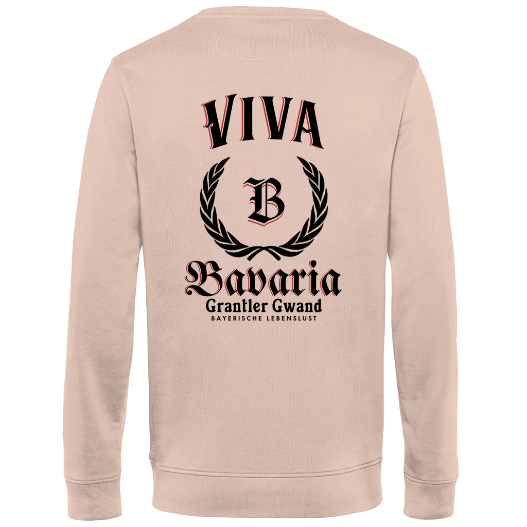 Bayerisches Herren Premium Bio Sweatshirt Viva Bavaria schwarz - Rückendruck - Grantler Gwand