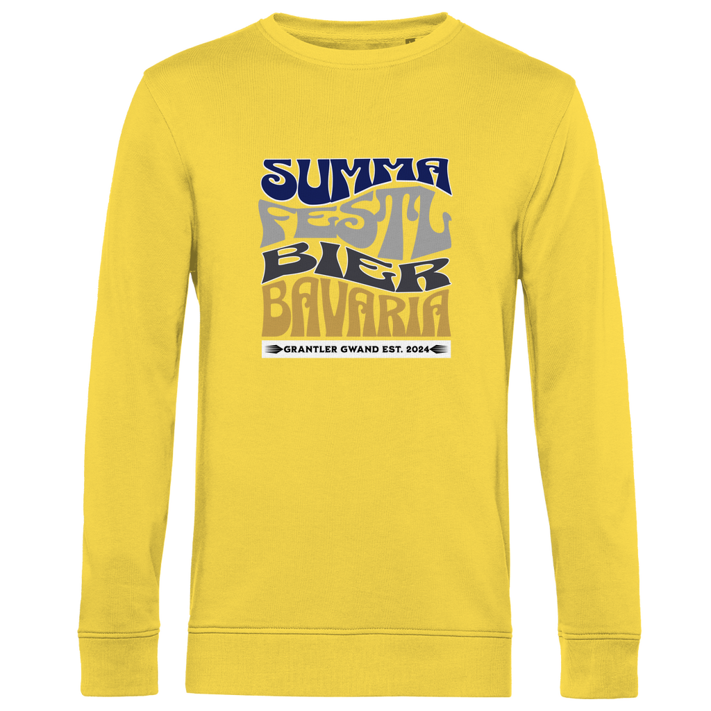 Herren Premium Bio Sweatshirt Summa, Festl, Bier, Bavaria - dunkelblau