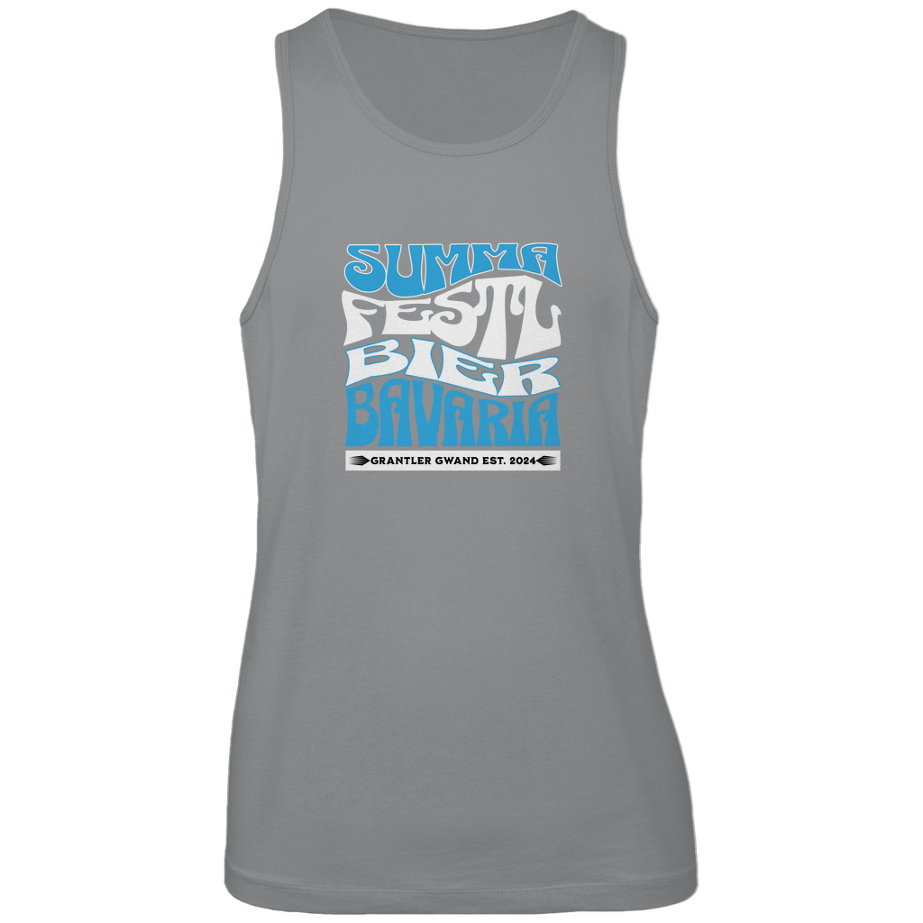 Bayerisches Herren Premium Tank Top Summa, Festl, Bier, Bavaria - blau/weiß - Grantler Gwand