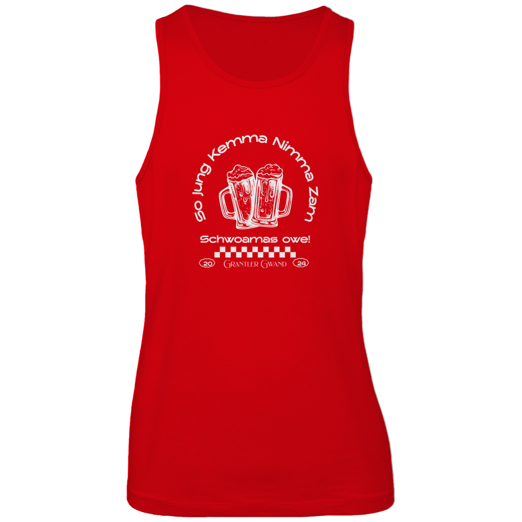 Bayerisches Herren Premium Tank Top So jung kemma nimma zam, schwoamas owe - weiß - Grantler Gwand